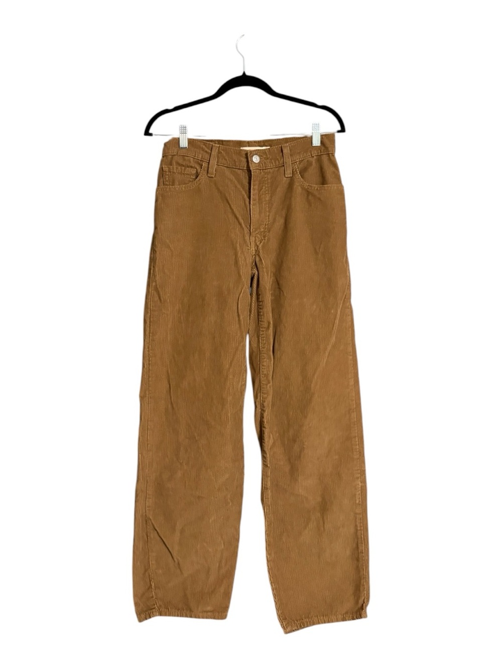 Levi's Baggy Dad Brown Corduroy Pants Size 26 High Rise Straight Wide Leg - Picture 4 of 6